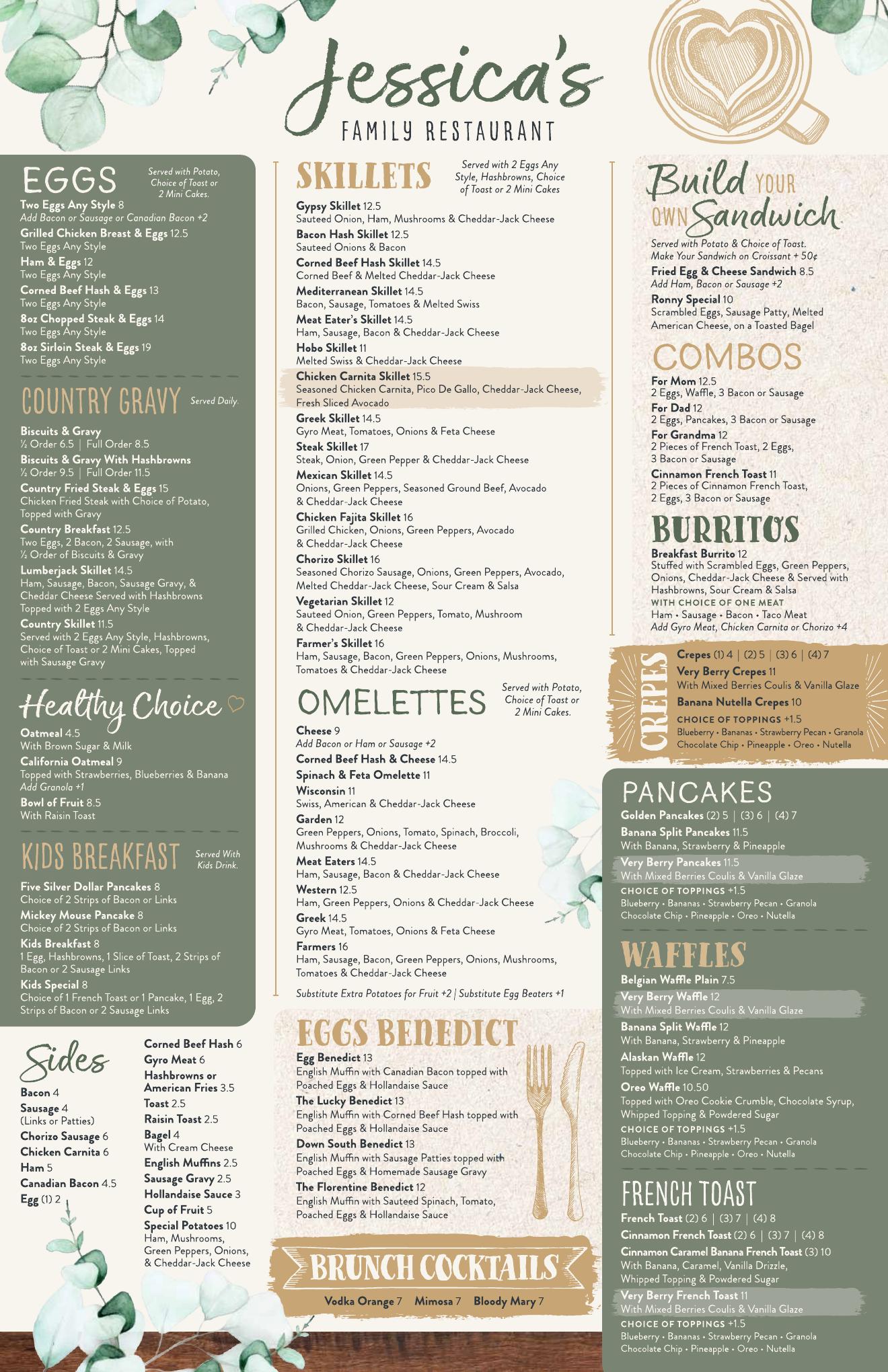 Jessica's breakfast menu preview